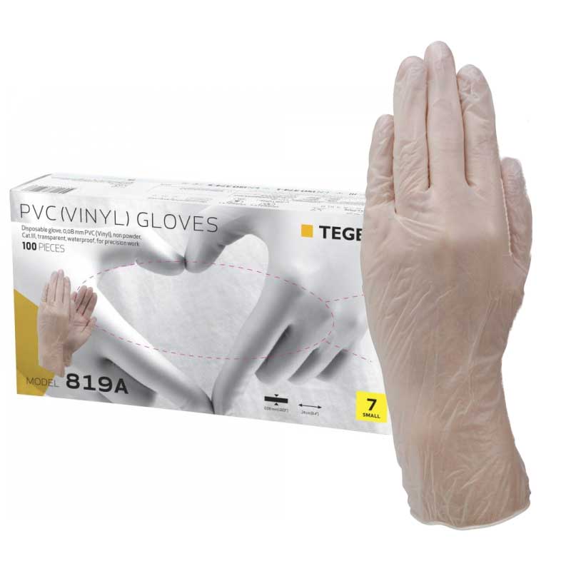 Ejendals Tegera 819A Waterproof Disposable PVC Gloves
